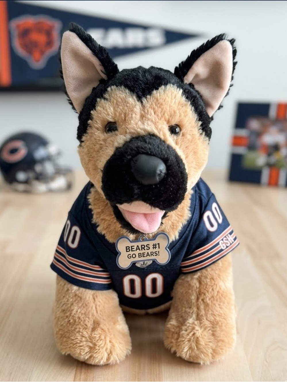 Build-A-Bear Plush German Shepherd Dog Toy - Navy & Tan
